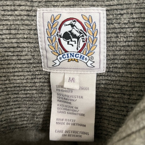 Cinch thick button down jacket shirt medium polyester - Picture 2 of 8